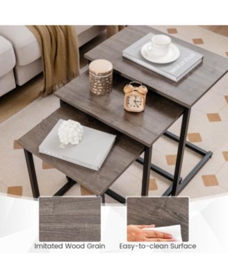 3 Pieces Multifunctional End Table Set