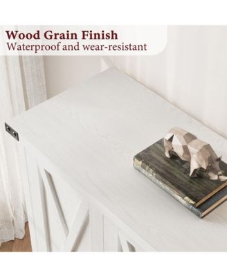 Farmhouse Buffet Cabinet with Adjustable Shelf and Barn Doors