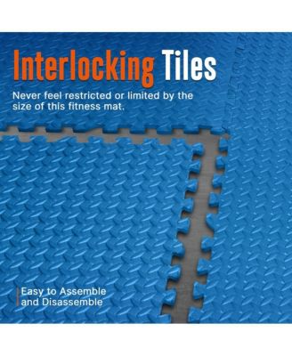 25-Piece Puzzle Exercise Mat, EVA Foam Tiles, Blue