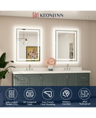 40x32 LED Bathroom Mirror with Frontlit and Backlit