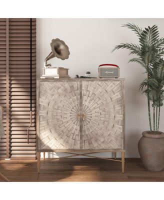 Vintage Wood Storage 2 Door Accent Cabinet