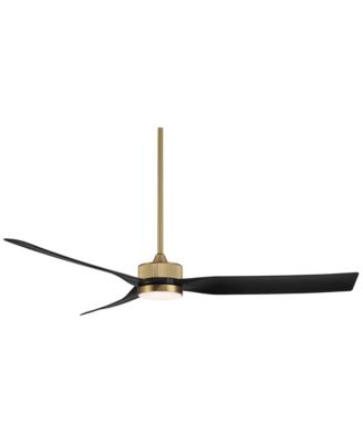 60" Montage Modern Indoor Outdoor Ceiling Fan 3 Blade LED Light Remote Control Soft Brass Finish Bedroom Damp Rated