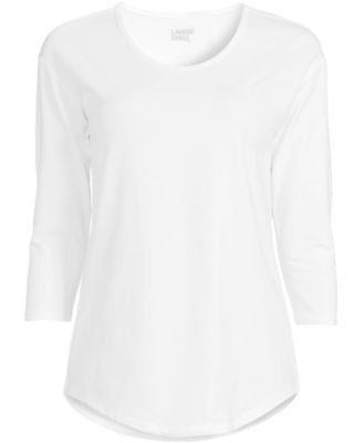 Plus Size 3/4 Sleeve Lightweight Jersey Shirttail Tee
