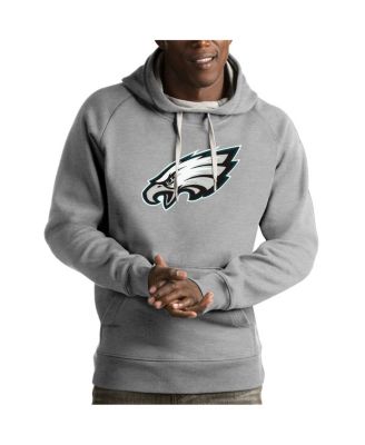 Antigua - Men's Heather Gray Philadelphia Eagles Victory Pullover Hoodie