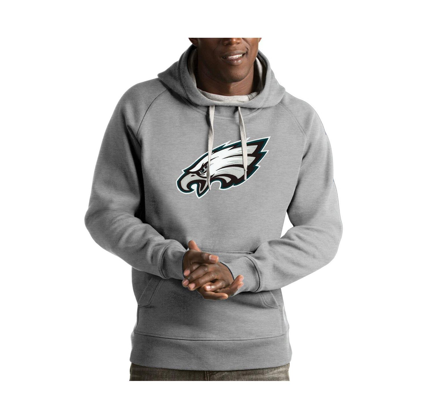 Men's Heather Gray Philadelphia Eagles Victory Pullover Hoodie