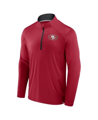 Men's Scarlet San Francisco 49ers Defender Long Sleeve Quarter-Zip Jacket