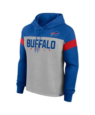 Women's Heather Gray/Royal Buffalo Bills Bold Play Call Pullover Hoodie