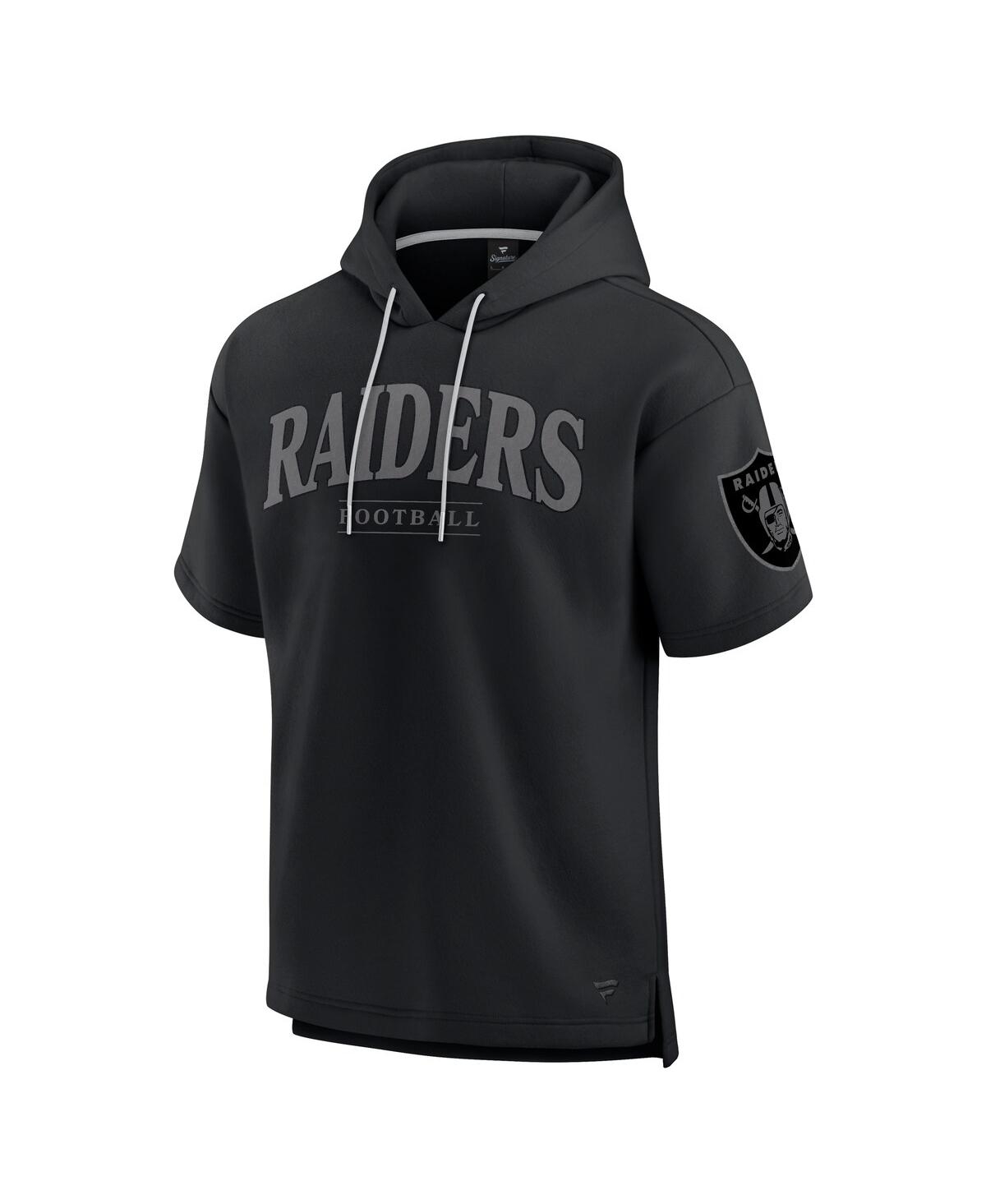 Shop Fanatics Men's And Women's Black Las Vegas Raiders Elements Ready Short Sleeve Pullover Hoodie