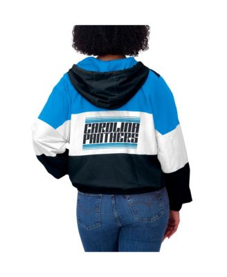 Women's Black/Blue Carolina Panthers Color Block Full-Zip Windbreaker Jacket