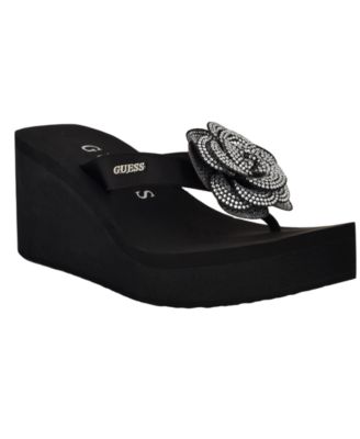 Women's Damani Rhinestone Flower EVA Platform Wedge Sandals