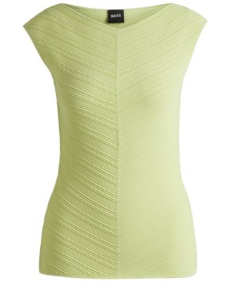 Women's Knitted Structure V-Neck Top