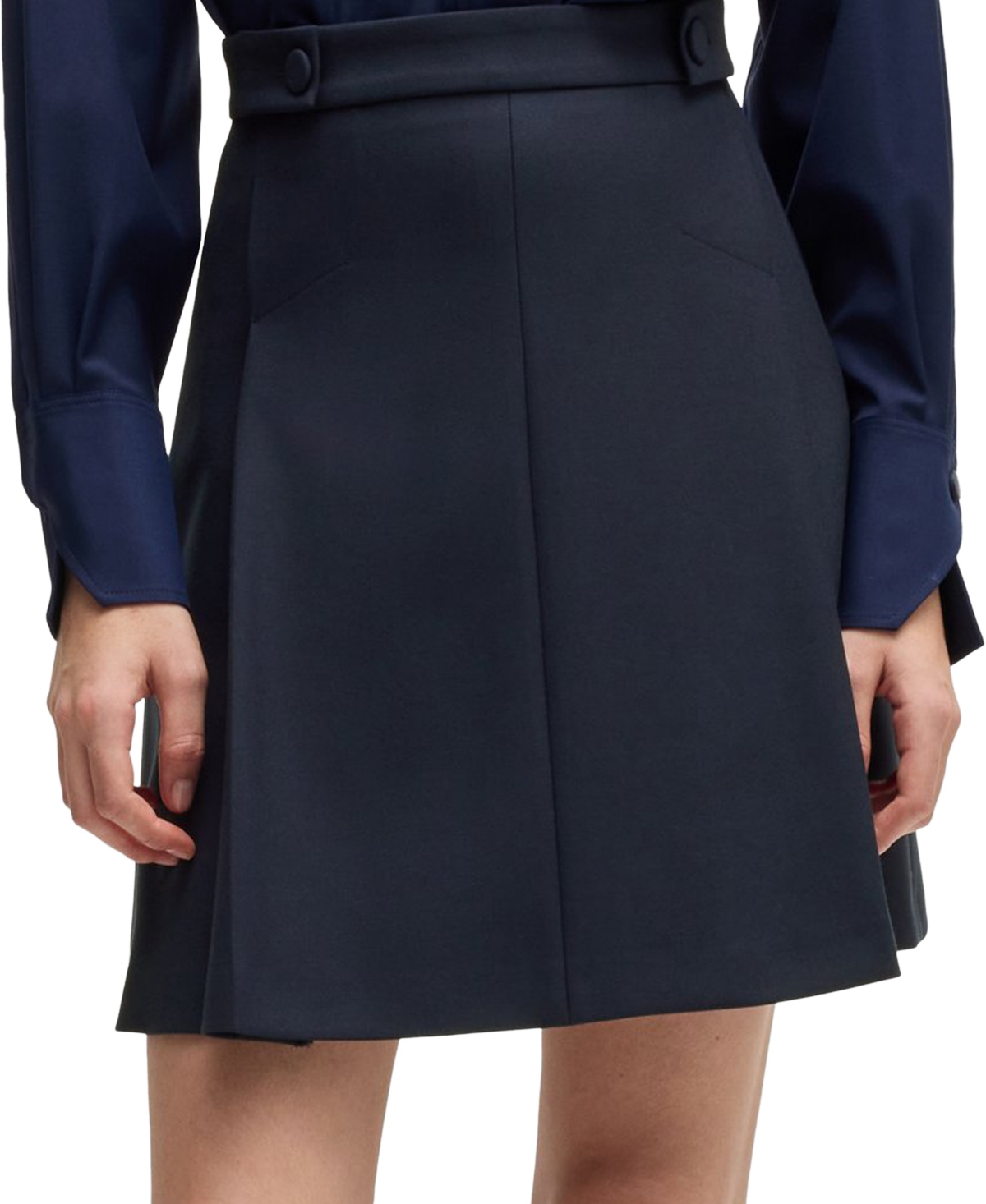 Boss by Hugo Boss Women's Pleat-Front Skirt - Dark Blue