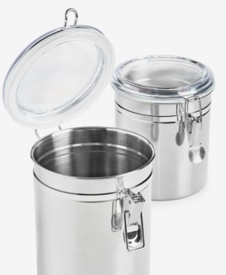 Stainless Steel Clamp-Lid Canisters, Set of 2, Exclusively at Macy's