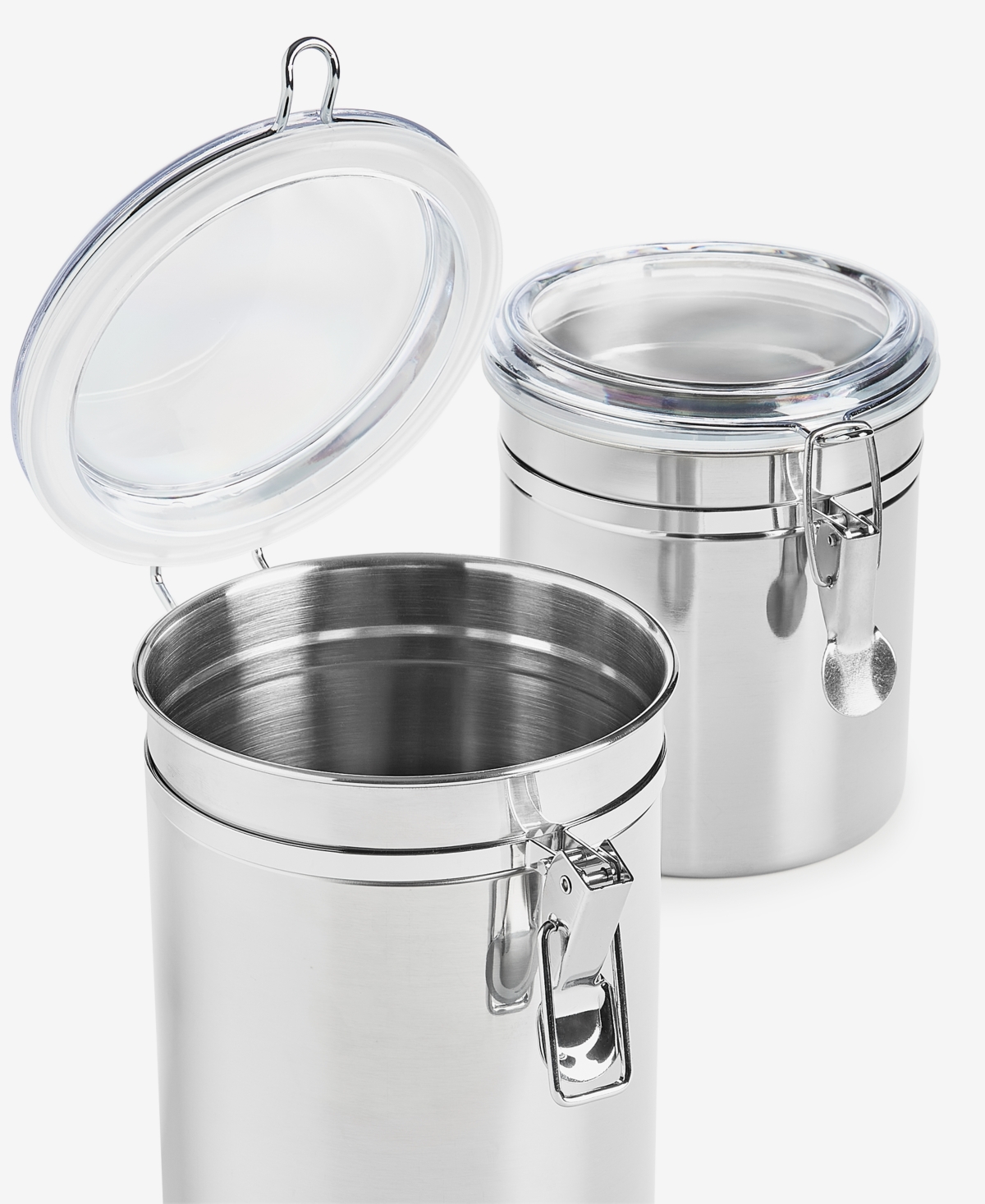 Arch Studio Stainless Steel Clamp-lid Canisters, Set Of 2, Exclusively At Macy's In No Color