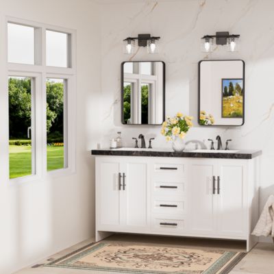 16x24 Inch Brushed Gold Bathroom Vanity Mirror Tempered Glass Metal Framed