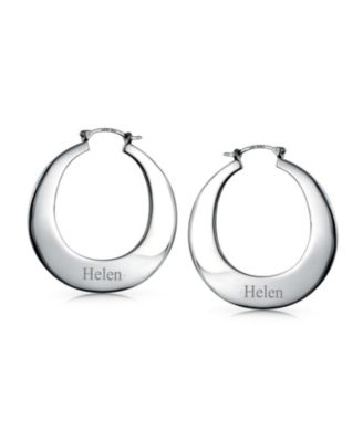 Simple Hoop Huggie Earrings Sterling Hinged Notched Post
