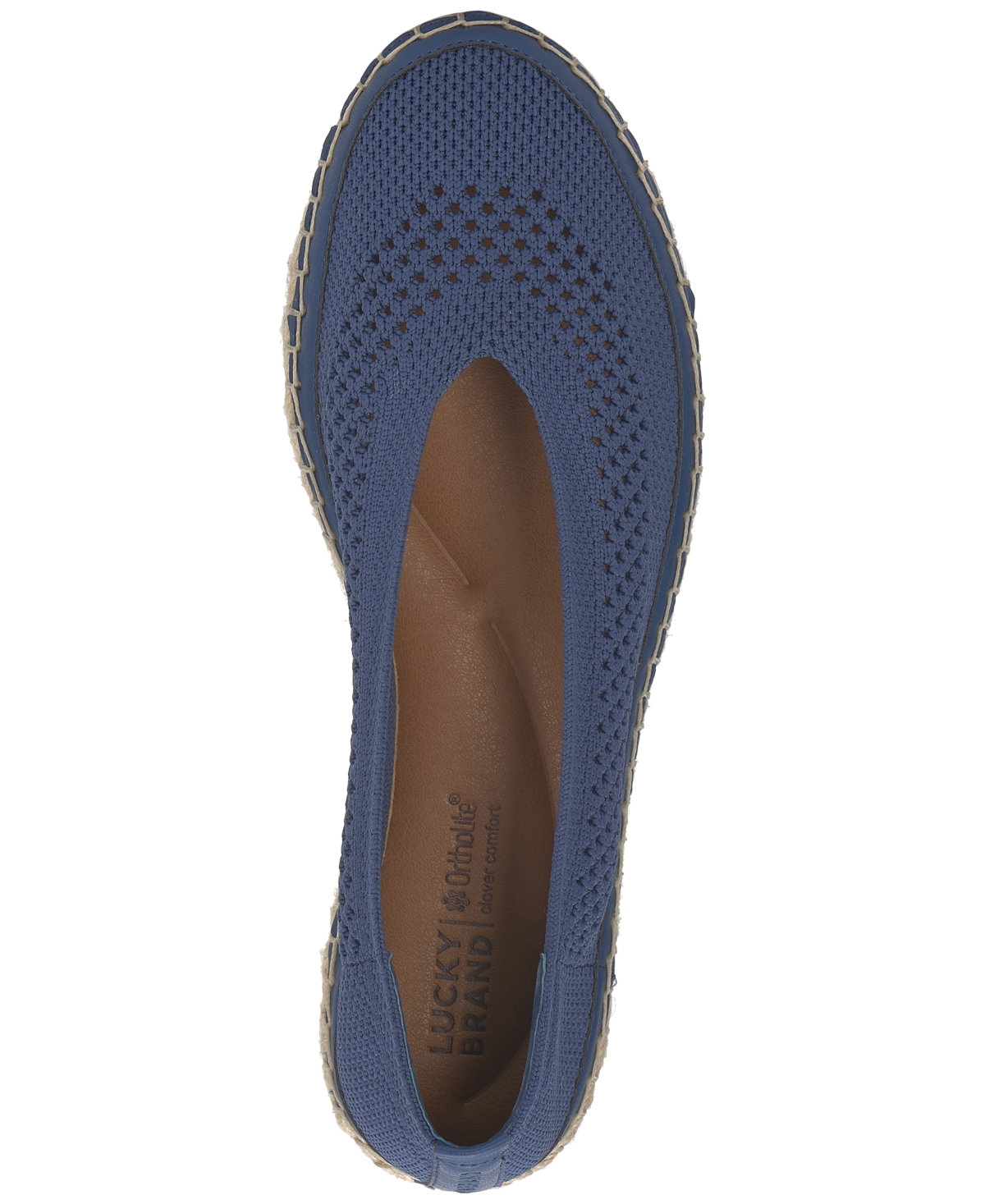 Shop Lucky Brand Women's Orena Knit Espadrille Flats In Dark Chambrary Knit