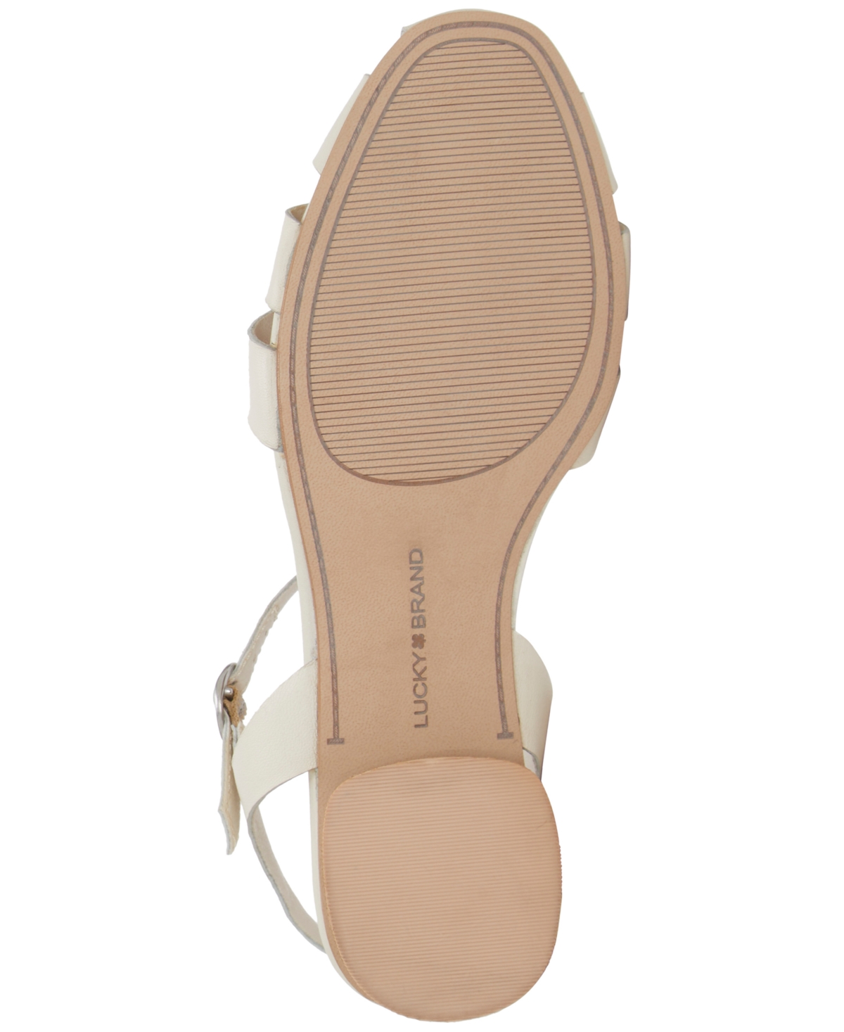 Shop Lucky Brand Women's Zilma Ankle Strap Fisherman Flat Sandals In Bone,tusk Leather