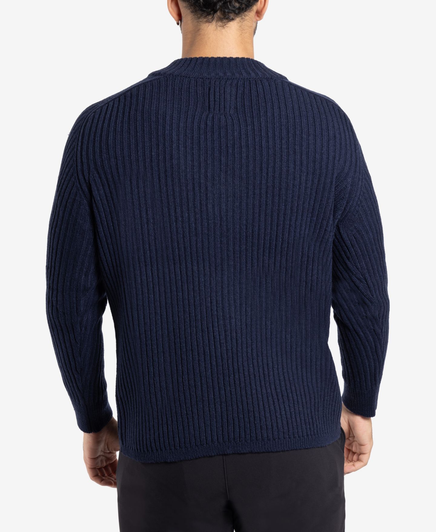 Мужской свитер X-Ray Ribbed Mock Neck Quarter-Zip, цвет: Тёмно-синий — фото 2