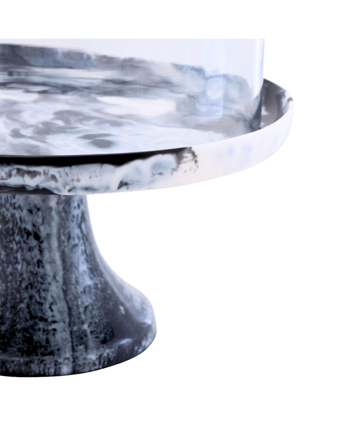 Godinger Lucente Resin Cake Stand And Dome In Black