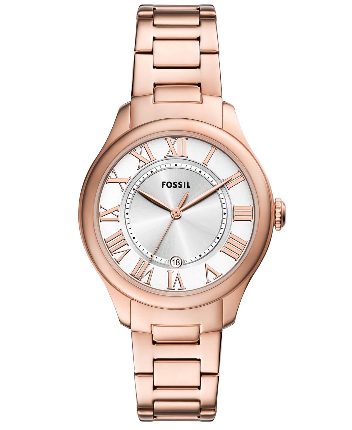 Fossil Women's Gilmore Three-hand Date Two-tone Stainless-steel Watch, 38mm In Rose Gold-tone