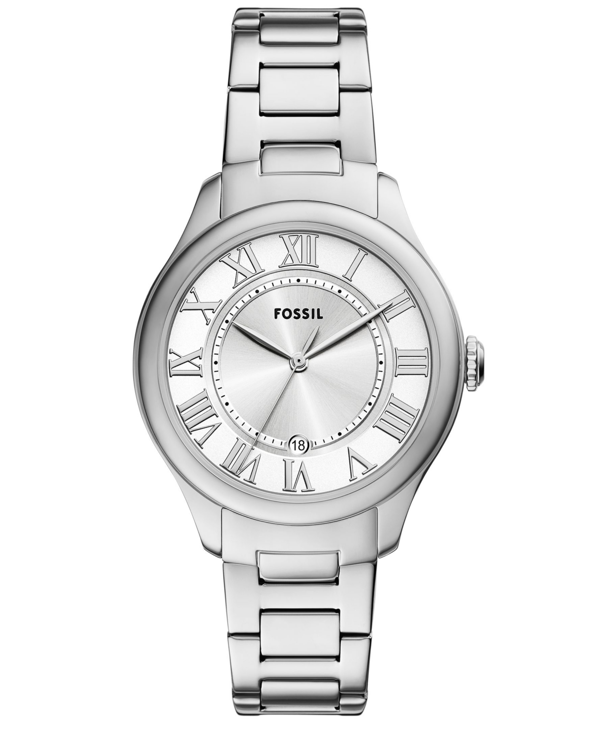 Fossil Women's Gilmore Three-hand Date Two-tone Stainless-steel Watch, 38mm In Silver-tone