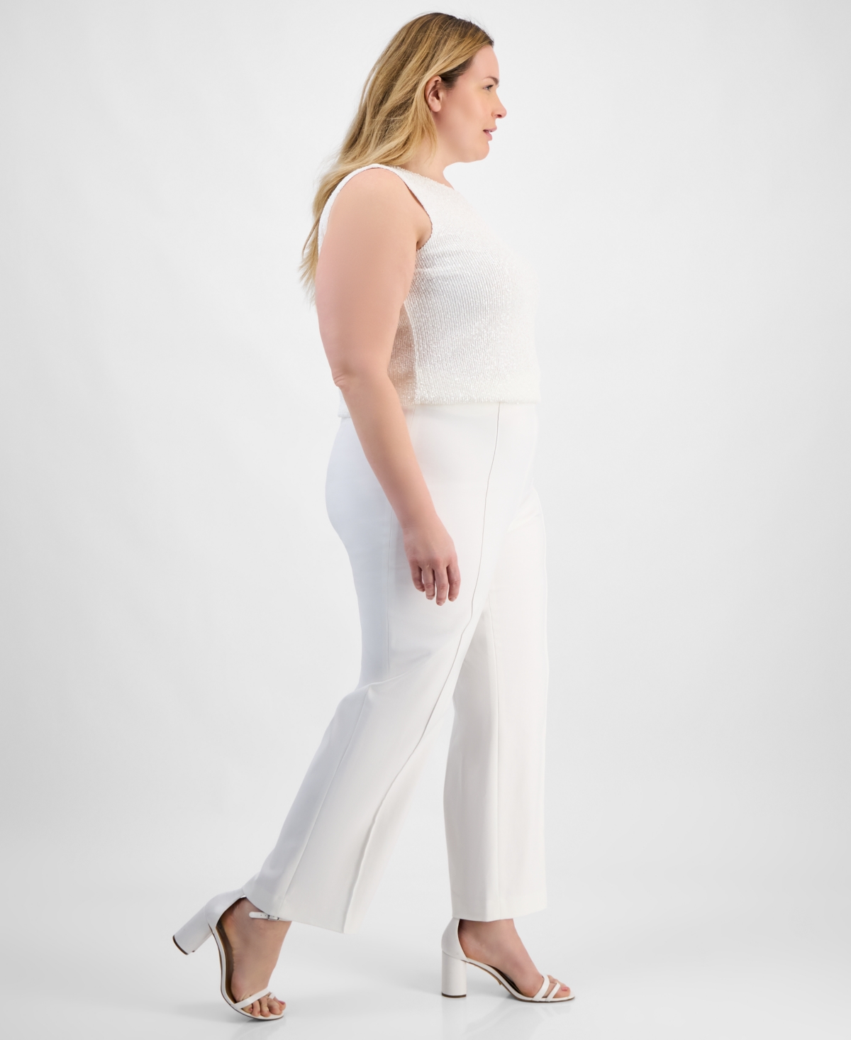 ANNE KLEIN PLUS SIZE HIGH RISE PULL-ON PANTS 