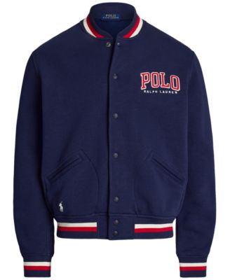 Men's Letterman-Logo Fleece Baseball Jacket