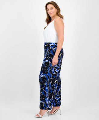 Plus Size High-Rise Pull-On Palazzo Pants