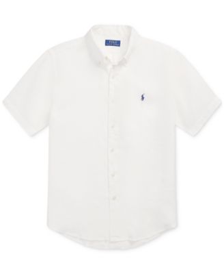 Men's Short-Sleeve Linen Button-Up