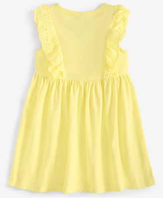Baby Girls Solid Eyelet-Flutter Dress, Exclusively at Macy's