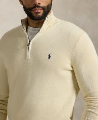 Men's Big & Tall Cotton Quarter-Zip Sweater