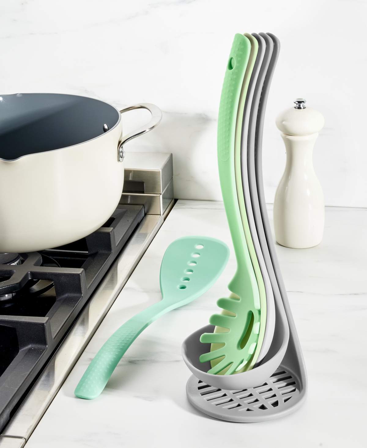 Macy's The Cellar 6-piece Magnetic Nylon Utensil Set, Exclusively At  In Green