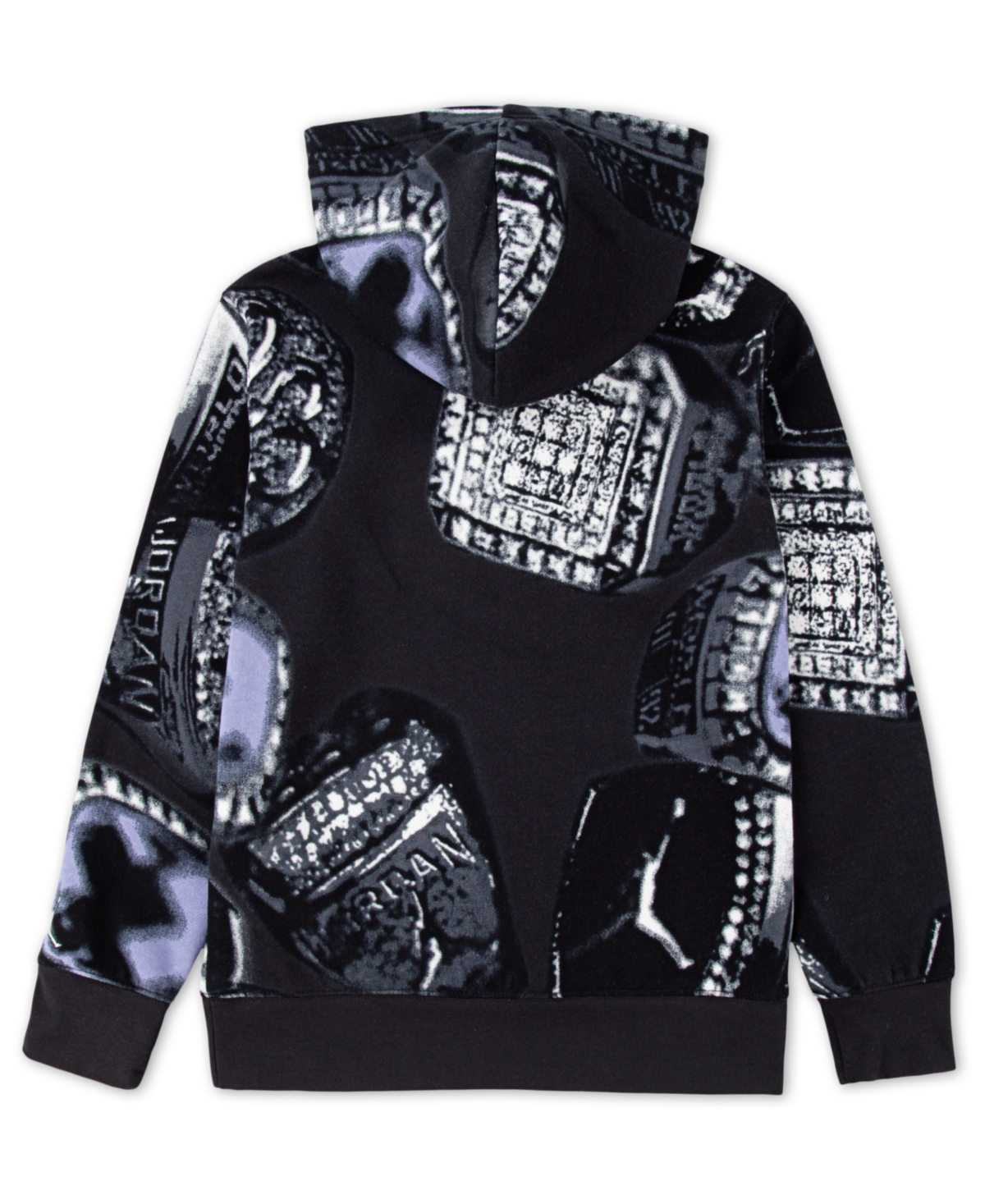 Jordan Mvp Big Kids' Fleece Printed Pullover Hoodie In Off Noir