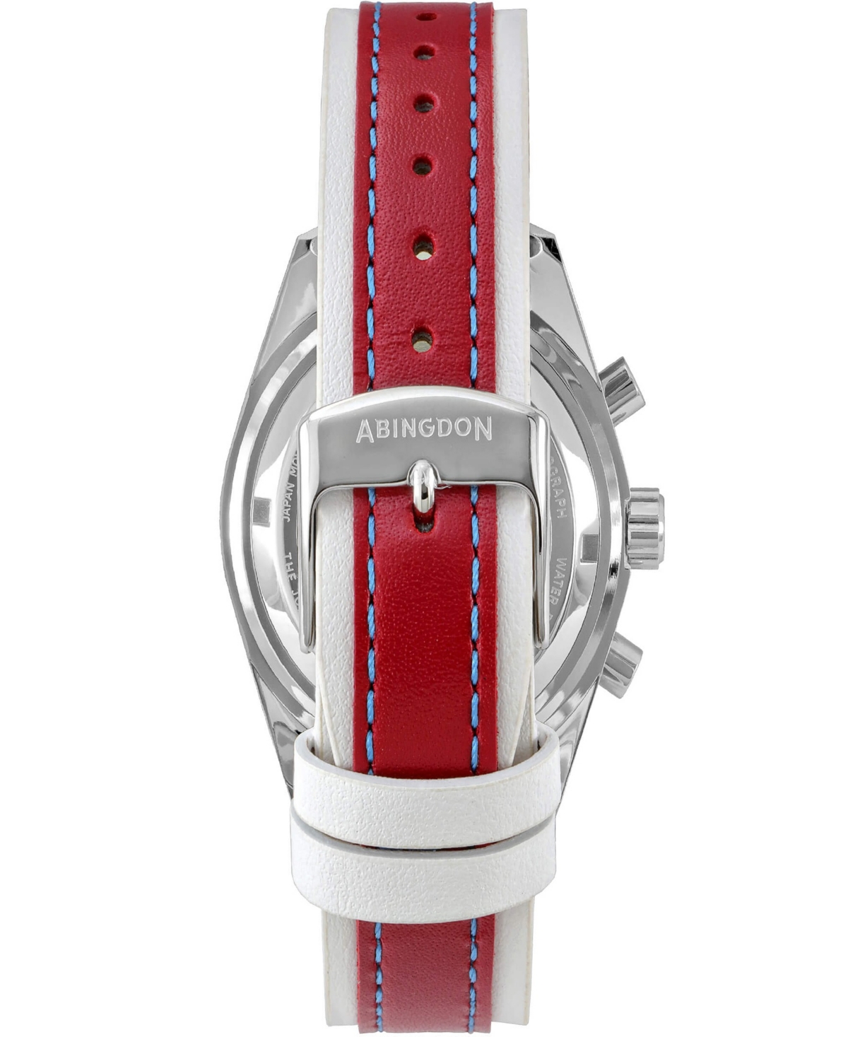 Abingdon Co. Women's Jordan Chronograph Multifunctional Victory Red Leather Strap Watch, 40mm In Silver,red