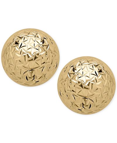 earrings 10mm 14k stud crystal ball cut gold main