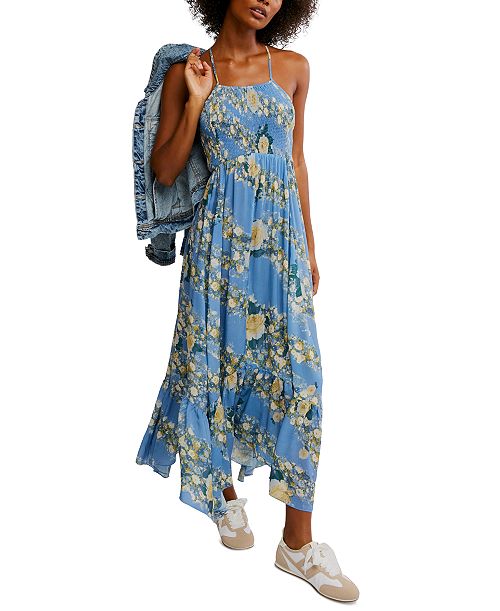 alfani Free People Women's Heat Wave Printed Maxi Dress Women's Fashion Shoes & Accessories