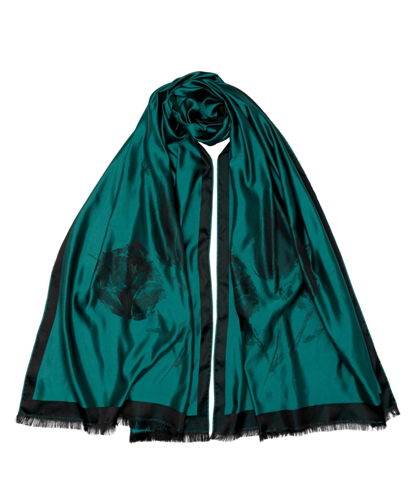Женский шарф Elizabetta Fortuna - Silk Scarf/Shawl for Women, цвет: Изумрудный зелёный — фото 1