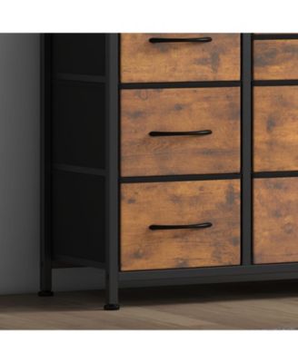 Dresser for Bedroom 55''TV Stand with Power Outlet & LED Wide Dresser with 10 Large Drawers