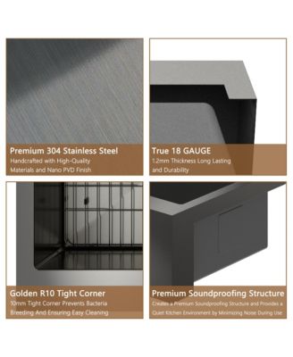 33inch L x 22inch W Kitchen Sink with Accessories