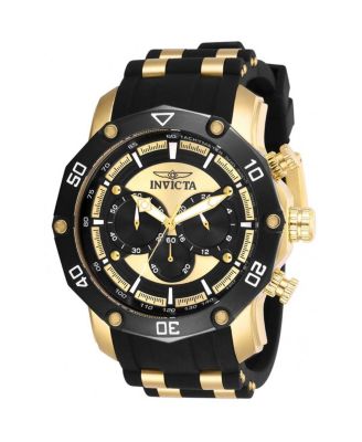 Men's 28754 Pro Diver Quartz Chronograph Black, Gold Dial Watch