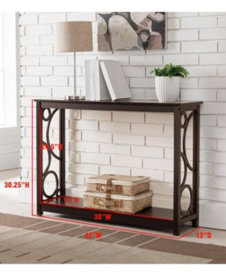 Stodart Wood Entryway Sofa Console Table with Storage Shelf for Hallway, Foyer, Living Room, Dark Cherry
