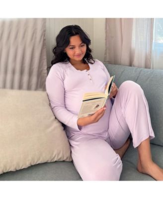 Maternity Laina Top & Pants /Nursing Pajama Set