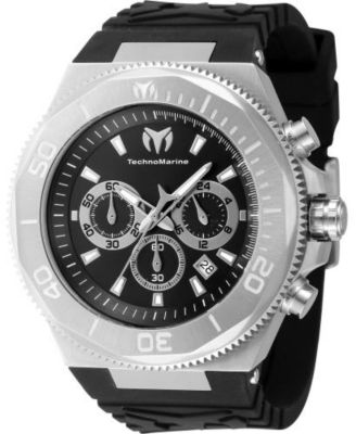 Men's TM-224012 Manta Ocean Quartz Chronograph Black, Silver Dial Watch