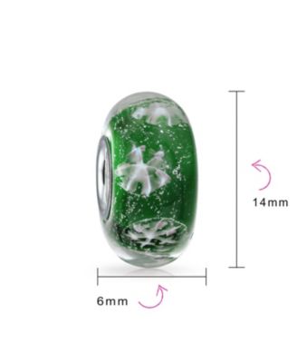Snowflake Murano Glass Charm Bead Spacer for European Bracelets