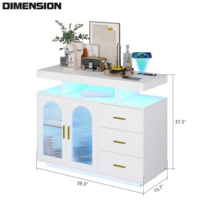 Buffet Cabinet with Wireless Charging & Motion Sensor