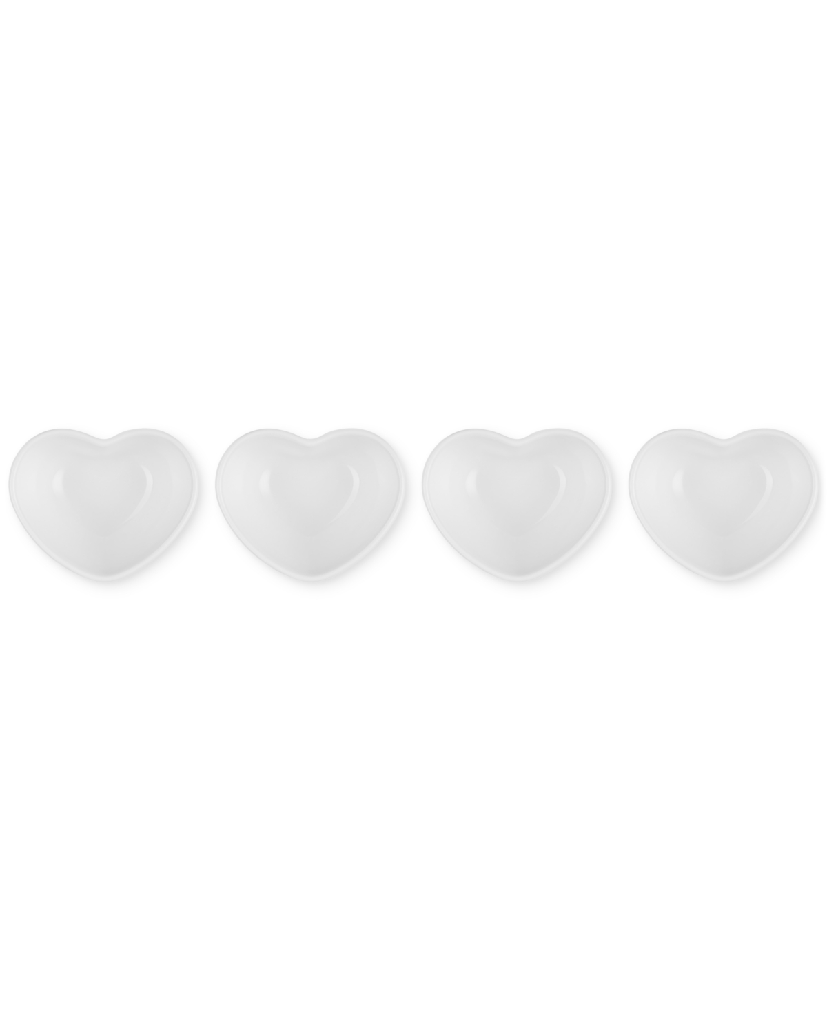 Le Creuset Set Of 4 Stoneware Mini Heart Pinch Bowls In White