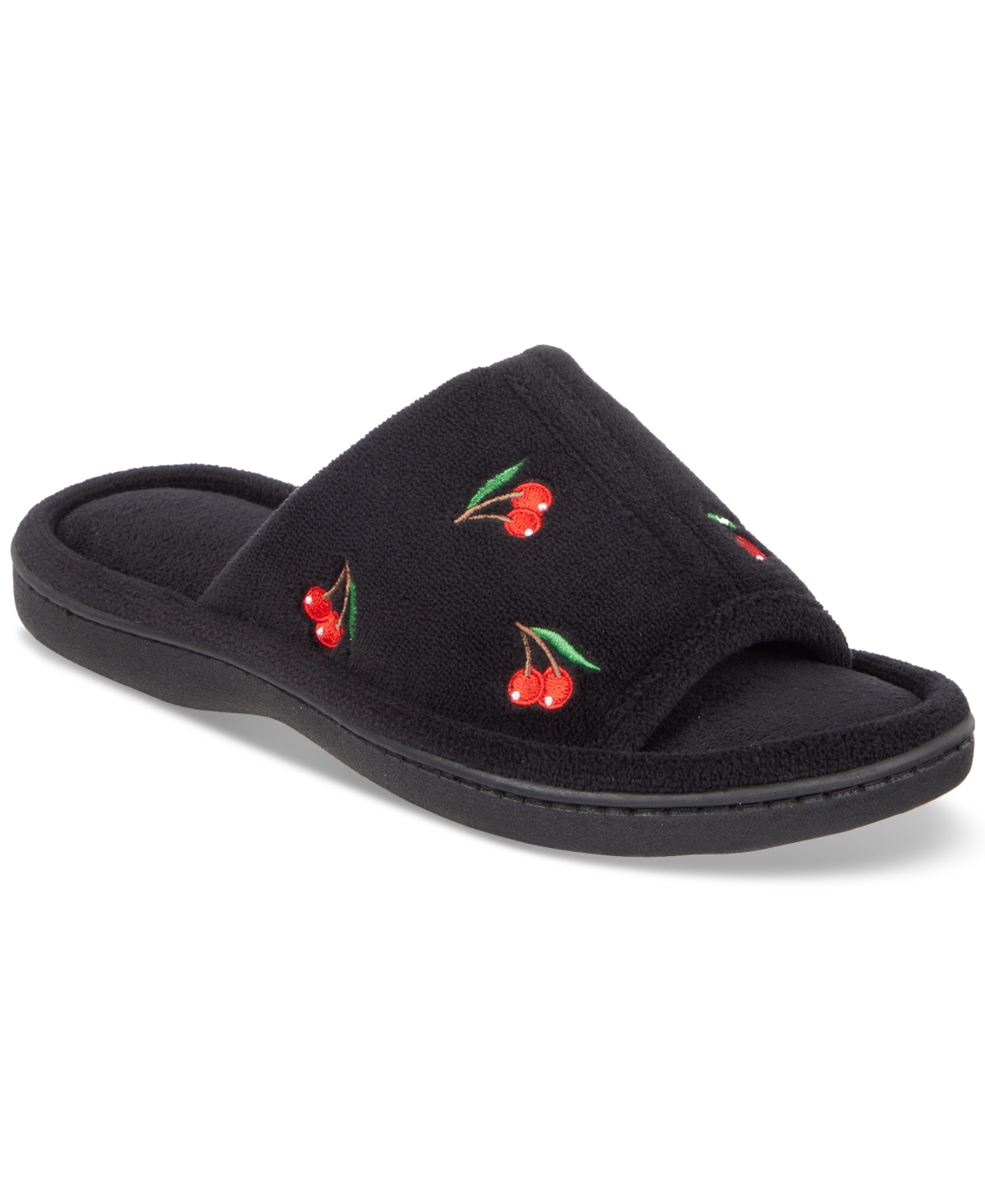 Women's Embroidered Fruit Slide Slippers - Pink