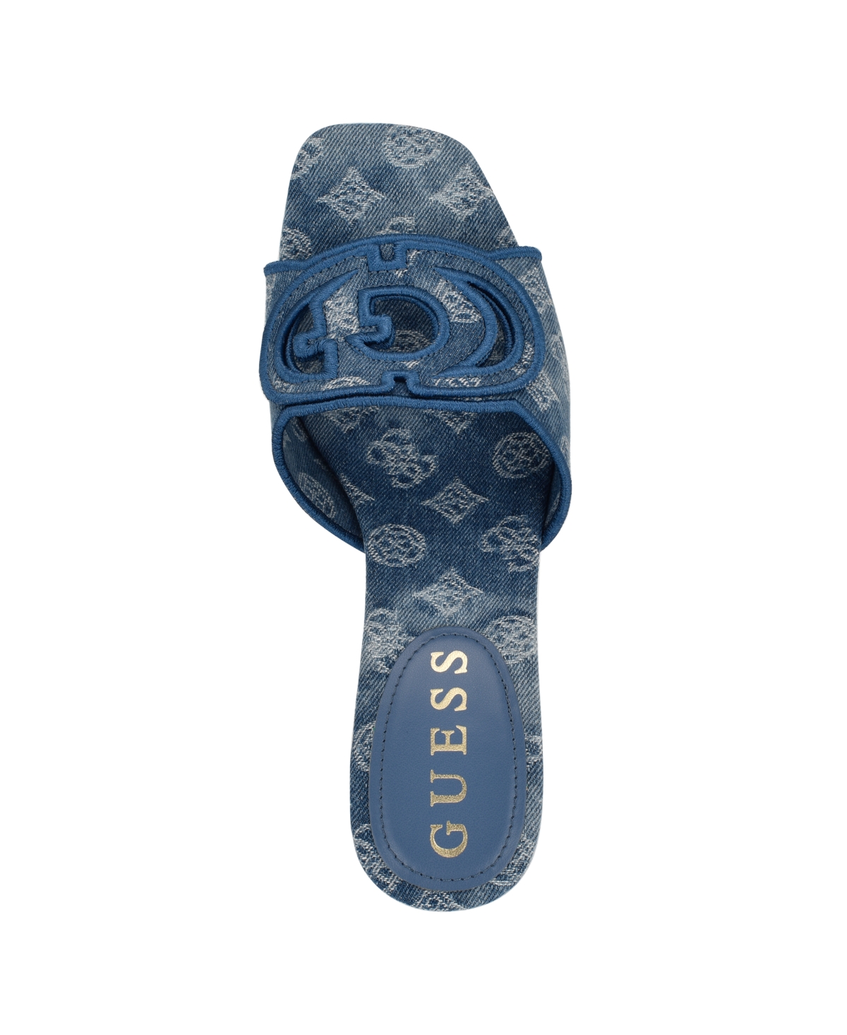 Guess Women's Galsee Quattro-g Cutout Block Heel Sandals In Blue