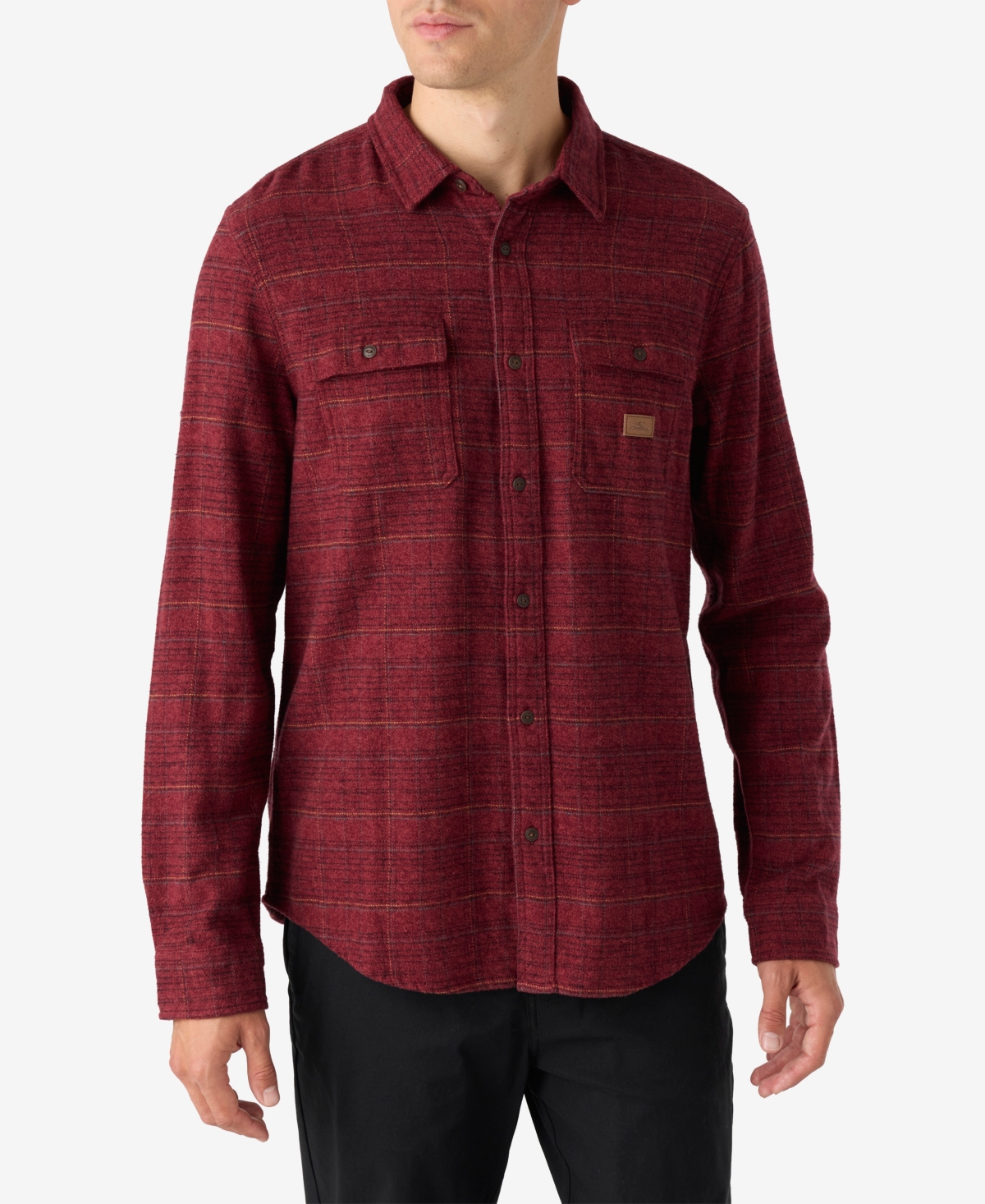 O'neill Men's Davies Flannel Button Shirt In Burgundy